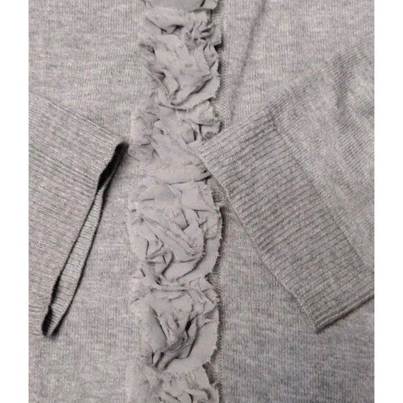 Talbots Long Sleeve V-neck Raised Floral Sweater Snap-up Front Size Lp Women's.. - Picture 8 of 9